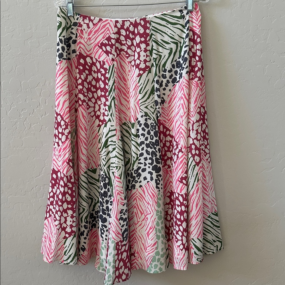 Corey Lynn Calter Pink and Green Patterned Skirt